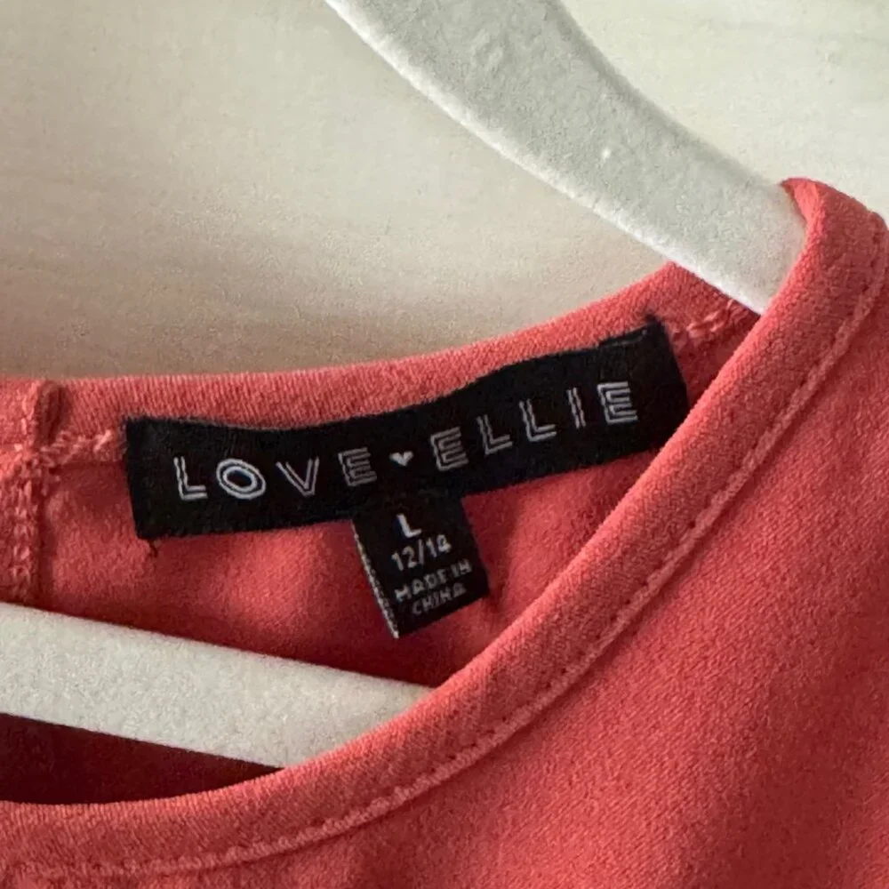 NWOT Love Ellie Girls Salmon Dress Size L 12/14